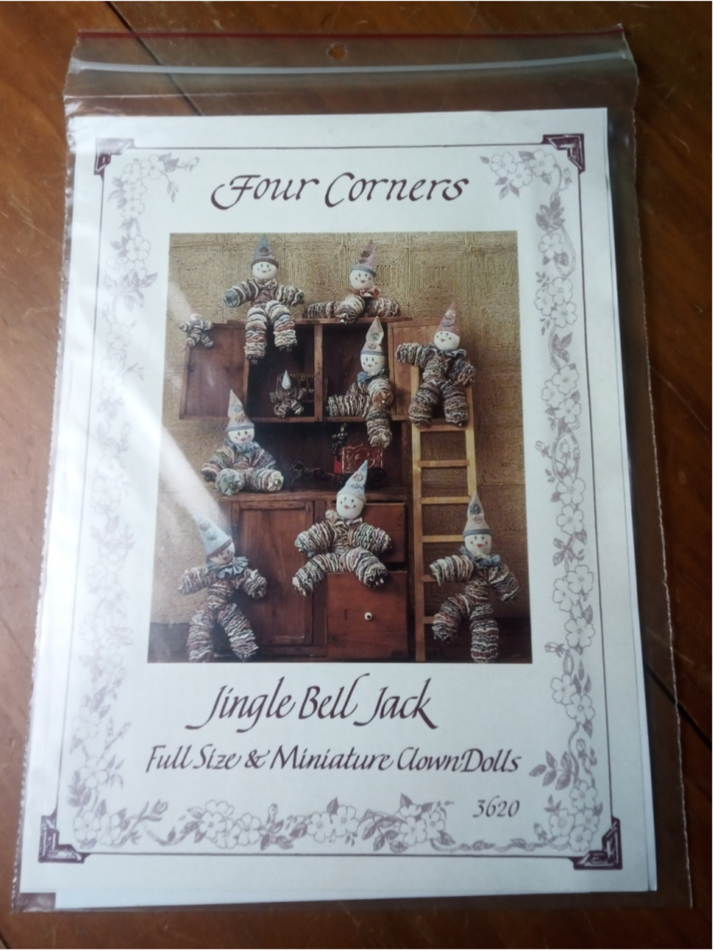 Four Corners Jingle Bell Jack Clown Doll Sewing Pattern